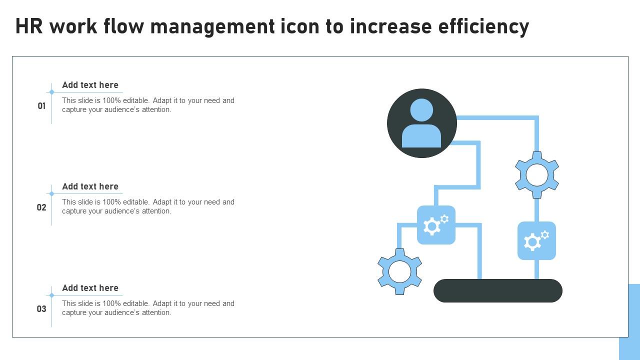 HR Work Flow Management Icon To Increase Efficiency Elements Pdf