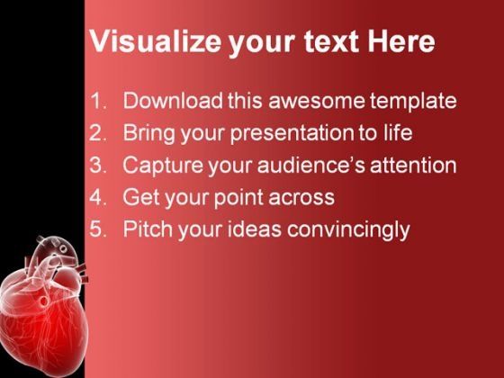 Human Heart Medical PowerPoint Template 0610