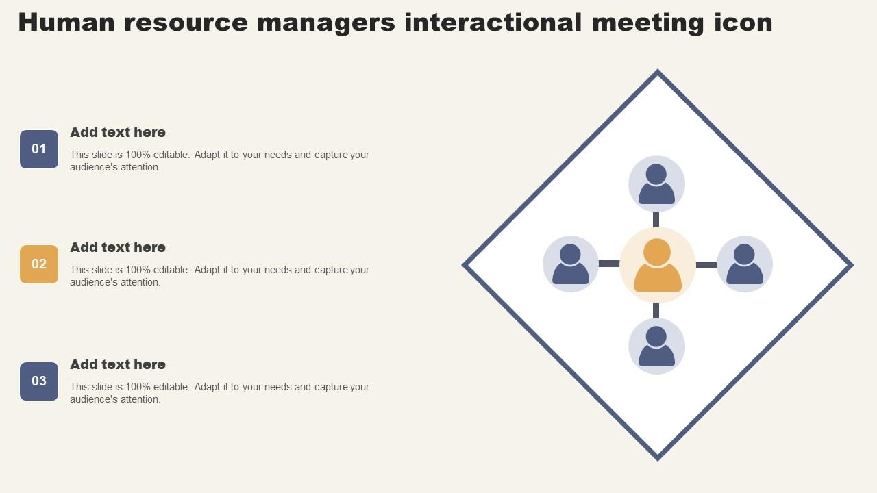 Human Resource Managers Interactional Meeting Icon Clipart Pdf
