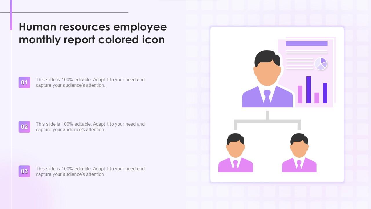 Human Resources Employee Monthly Report Colored Icon In Powerpoint Pptx Png And Editable Eps Format