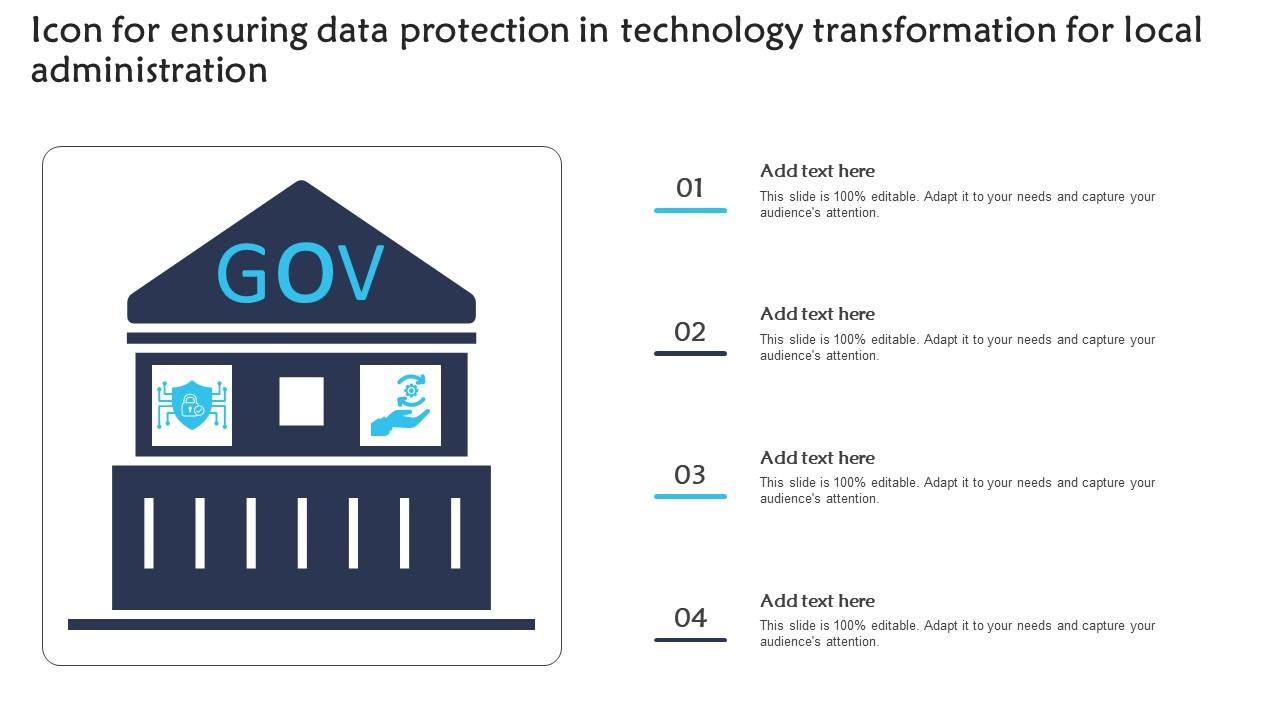 Icon For Ensuring Data Protection In Technology Transformation For Local Administration Microsoft pdf