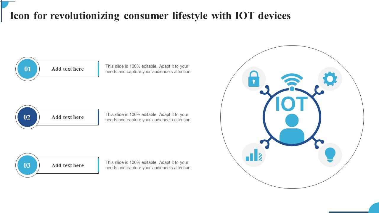 Icon For Revolutionizing Consumer Lifestyle With IOT Devices Ppt Professional Example File Pdf