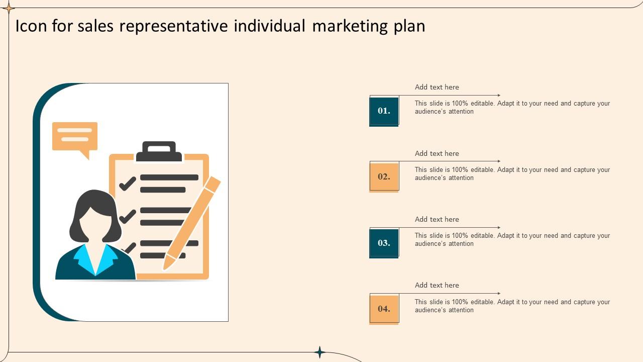 Icon For Sales Representative Individual Marketing Plan Pictures Pdf