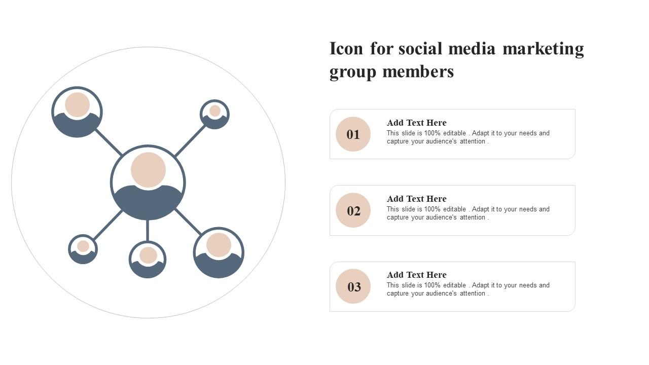 Icon For Social Media Marketing Group Members Topics Pdf