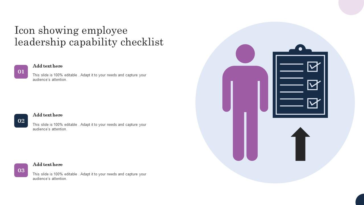 Icon Showing Employee Leadership Capability Checklist Structure Pdf