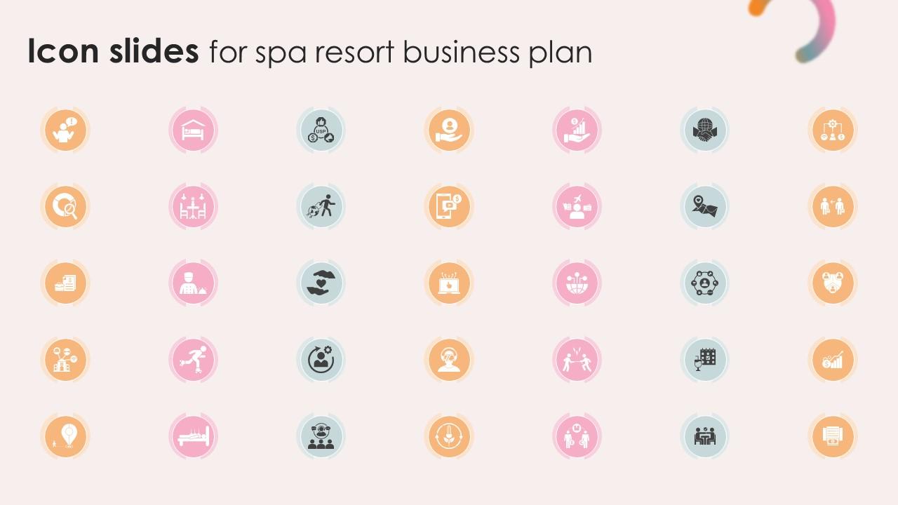 Icon Slides For Spa Resort Business Plan BP SS V
