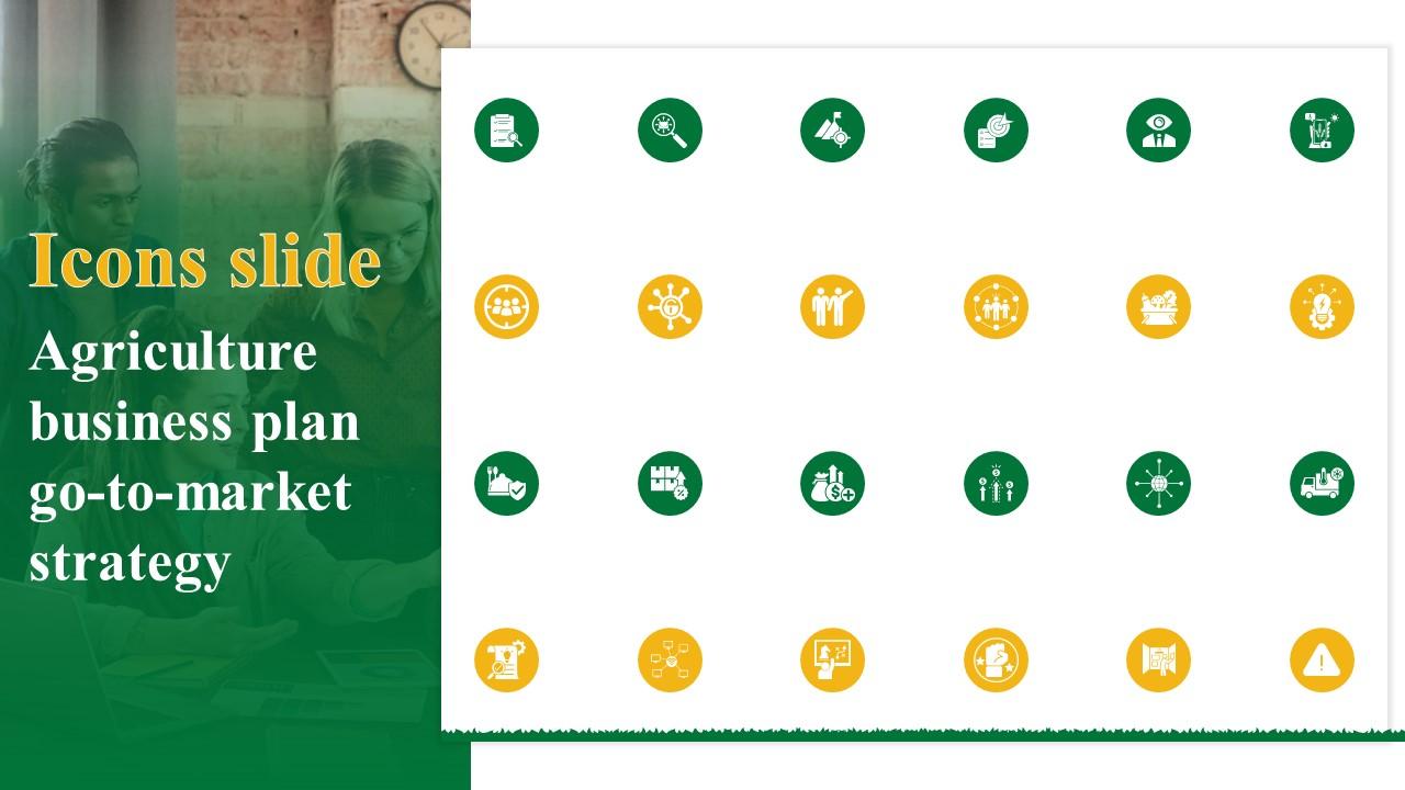 Icons Slide Agriculture Business Plan Go To Market Strategy Structure Pdf