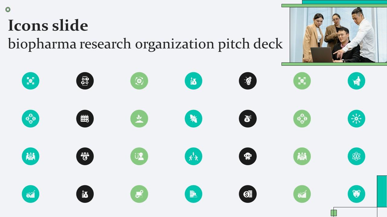 Icons Slide Biopharma Research Organization Pitch Deck