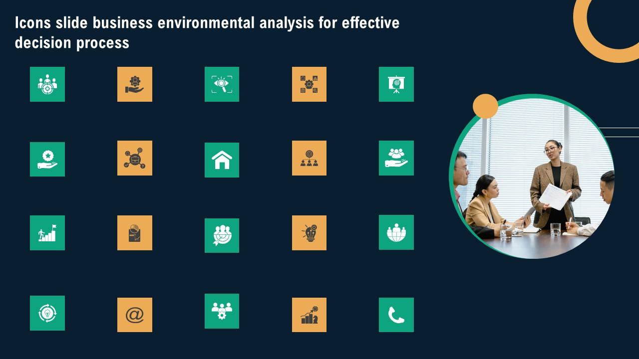 Icons Slide Business Environmental Analysis For Effective Decision Process Diagrams Pdf