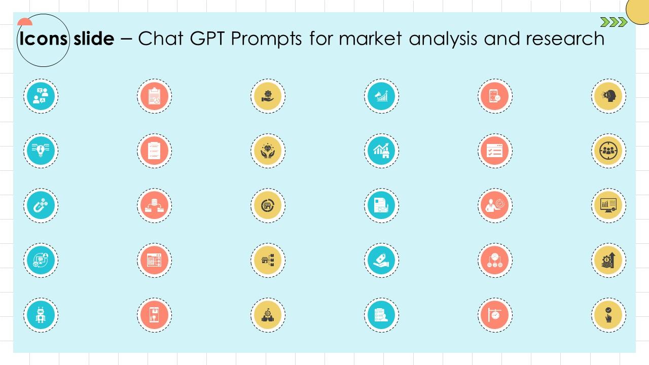 Icons Slide Chat GPT Prompts For Market Analysis And Research ChatGPT SS V