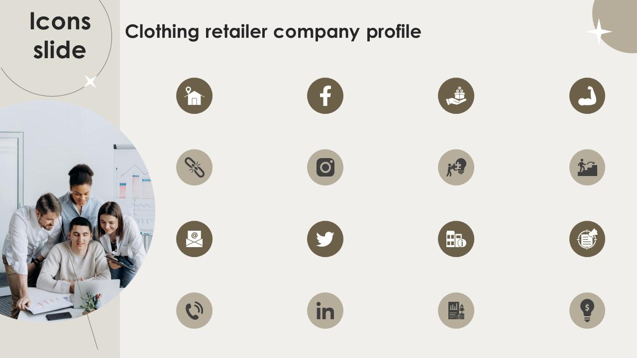 Icons Slide Clothing Retailer Company Profile CP SS V
