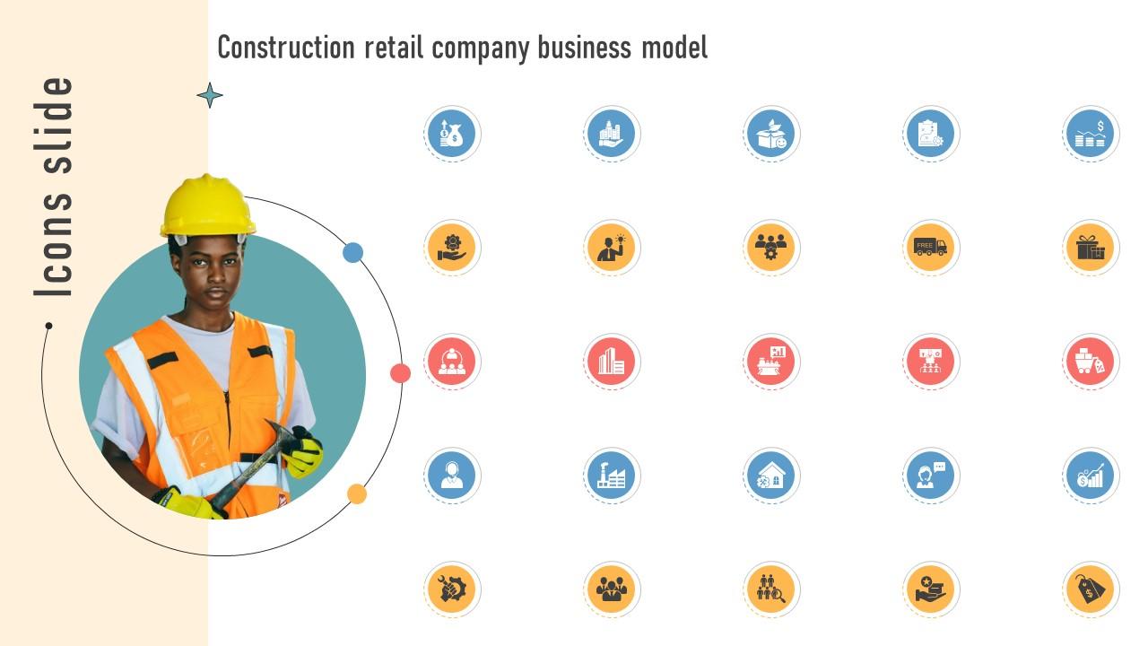 Icons Slide Construction Retail Company Business Model BMC SS V