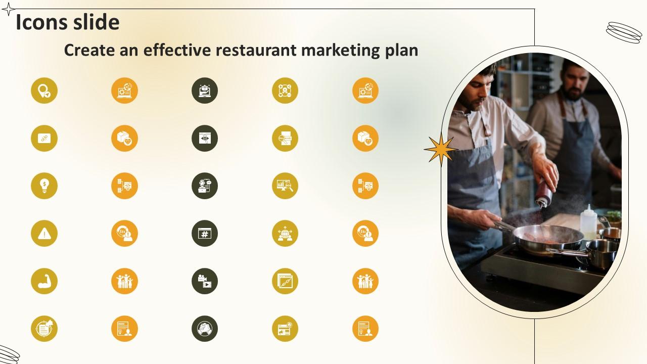 Icons Slide Create An Effective Restaurant Marketing Plan