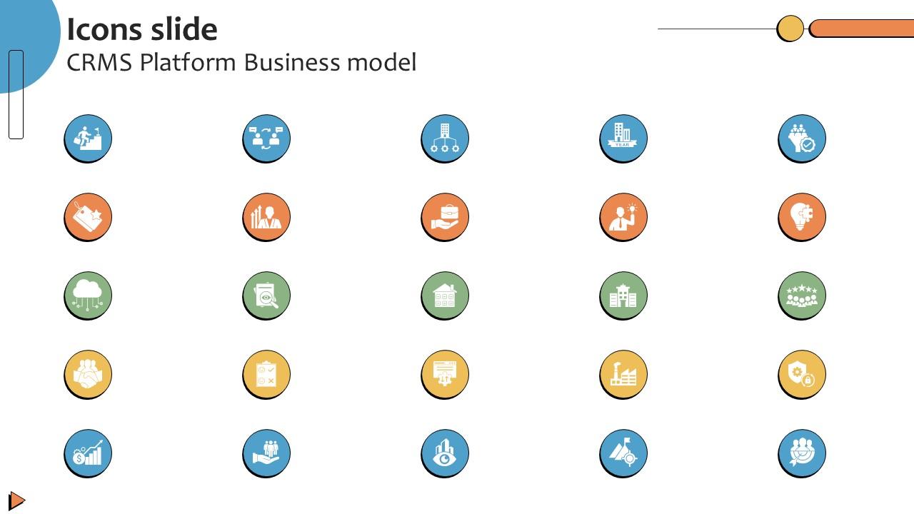 Icons Slide CRMS Platform Business Model BMC SS V