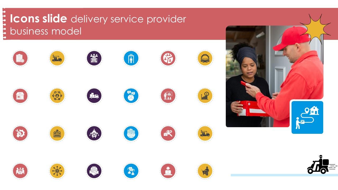 Icons Slide Delivery Service Provider Business Model BMC SS V