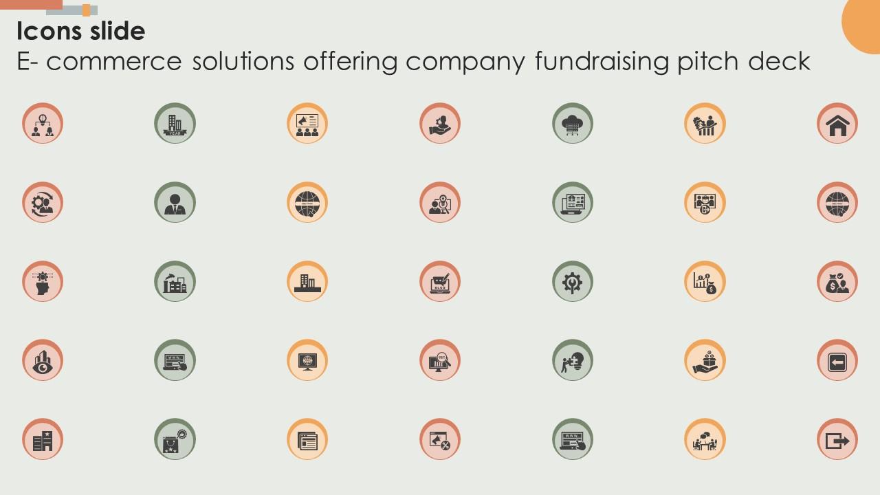 Icons Slide E Commerce Solutions Offering Company Fundraising Pitch Deck