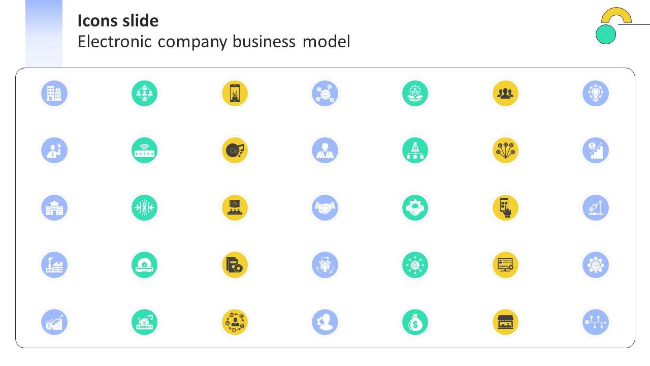 Icons Slide Electronic Company Business Model BMC SS V