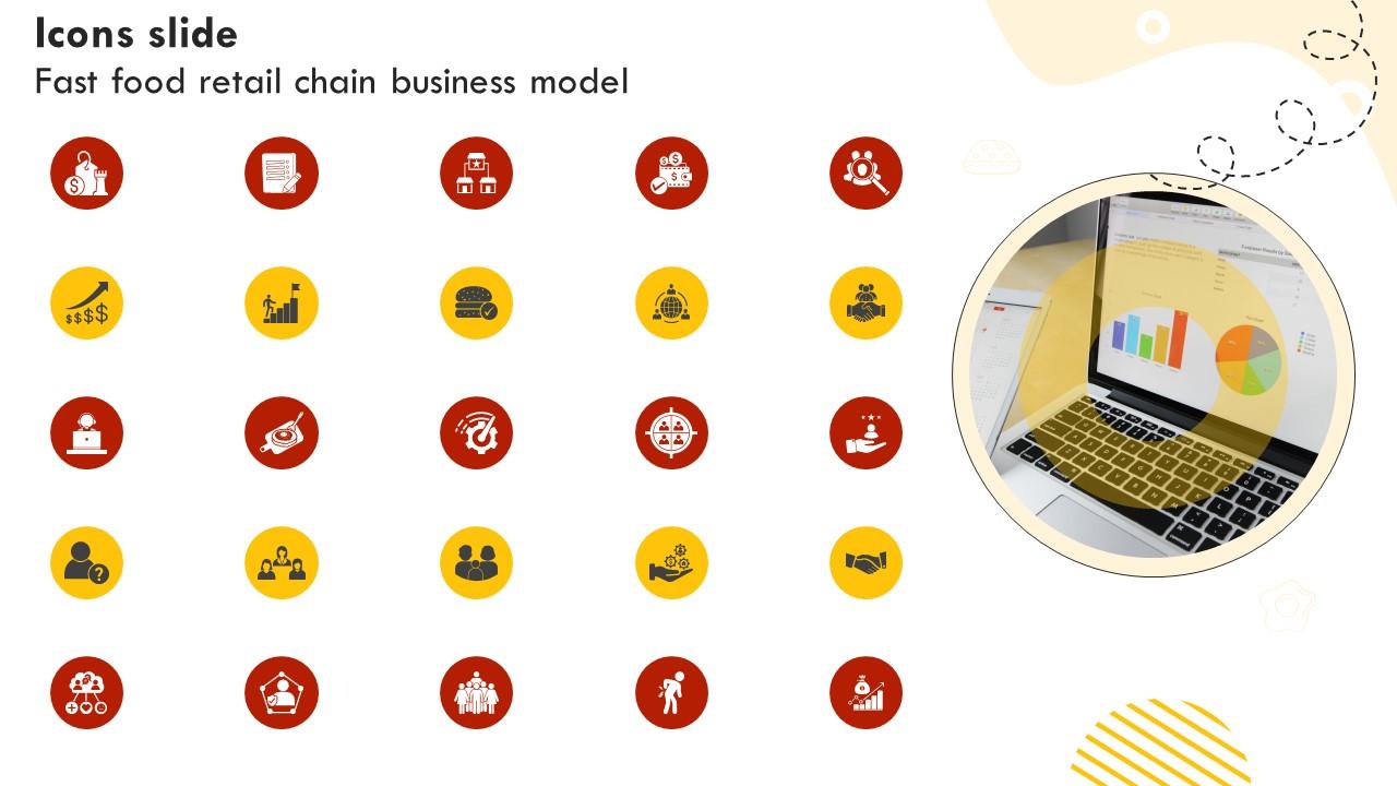 Icons Slide Fast Food Retail Chain Business Model BMC SS V