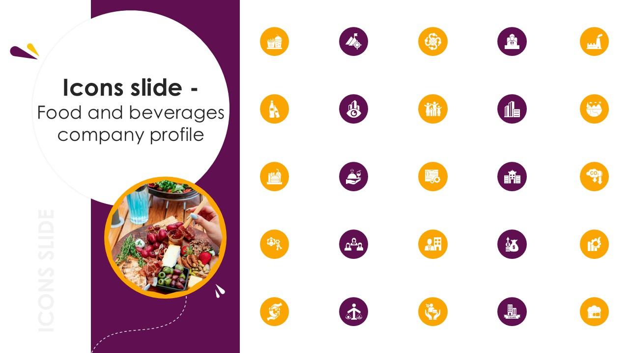 Icons Slide Food And Beverages Company Profile Ppt Slide CP SS V