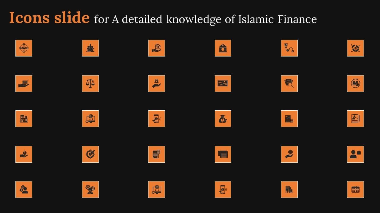 Icons Slide For A Detailed Knowledge Of Islamic Finance Infographics Pdf