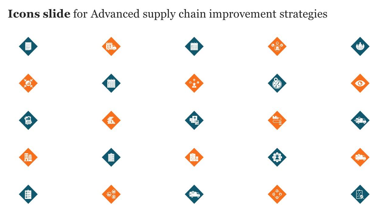 Icons Slide For Advanced Supply Chain Improvement Strategies Summary Pdf