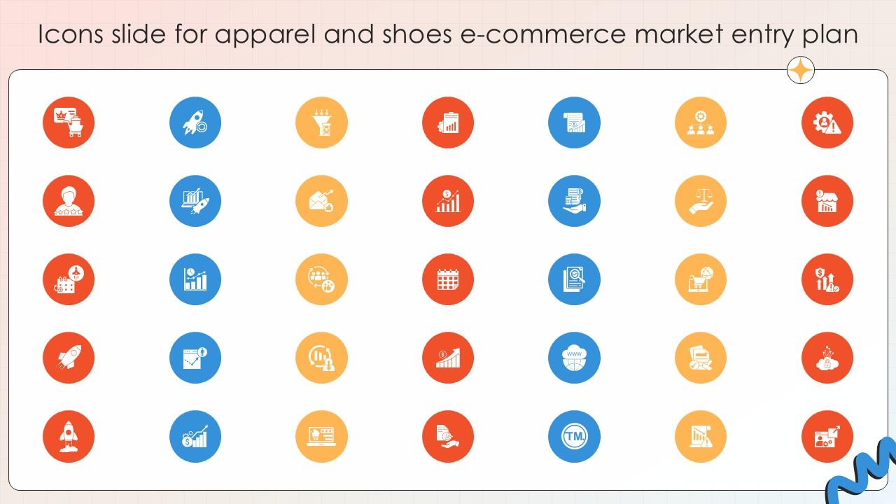 Icons Slide For Apparel And Shoes E Commerce Market Entry Plan PPT Sample GTM SS V