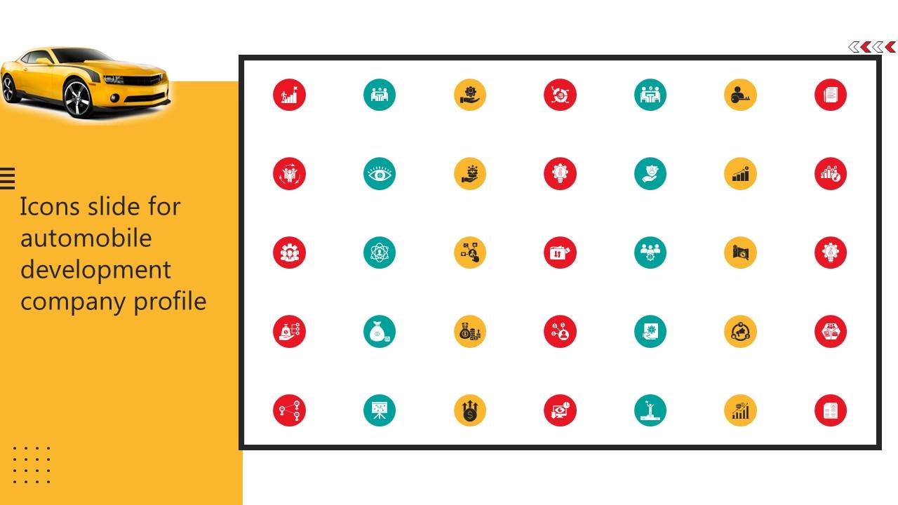 Icons Slide For Automobile Development Company Profile CP SS V