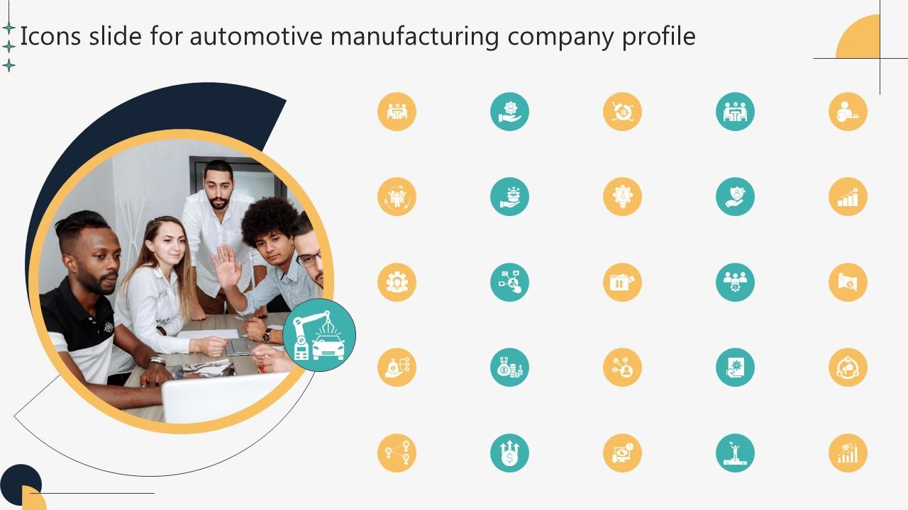 Icons Slide For Automotive Manufacturing Company Profile CP SS V