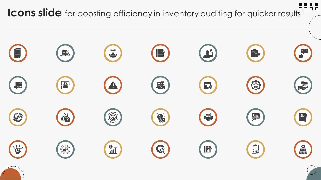 Icons Slide For Boosting Efficiency In Inventory Auditing For Quicker Results