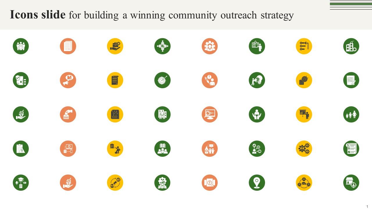 Icons Slide For Building A Winning Community Outreach Strategy SS V