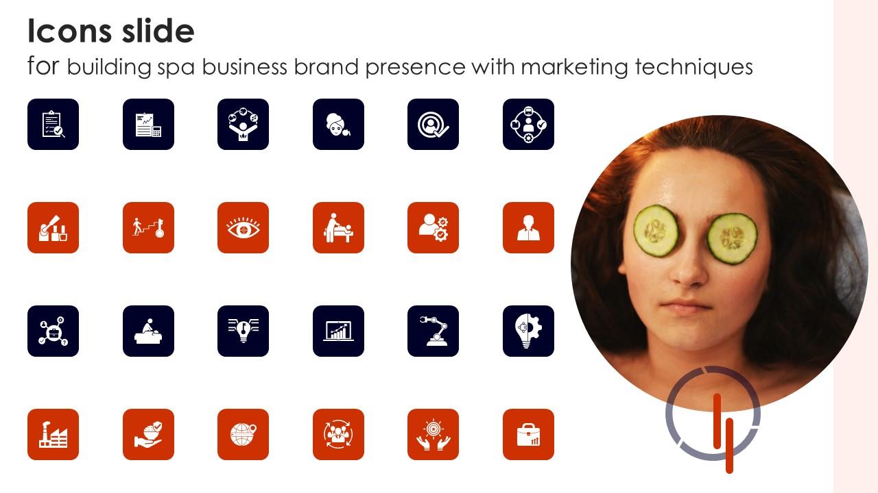 Icons Slide For Building Spa Business Building Spa Business Brand Presence Marketing Elements Pdf