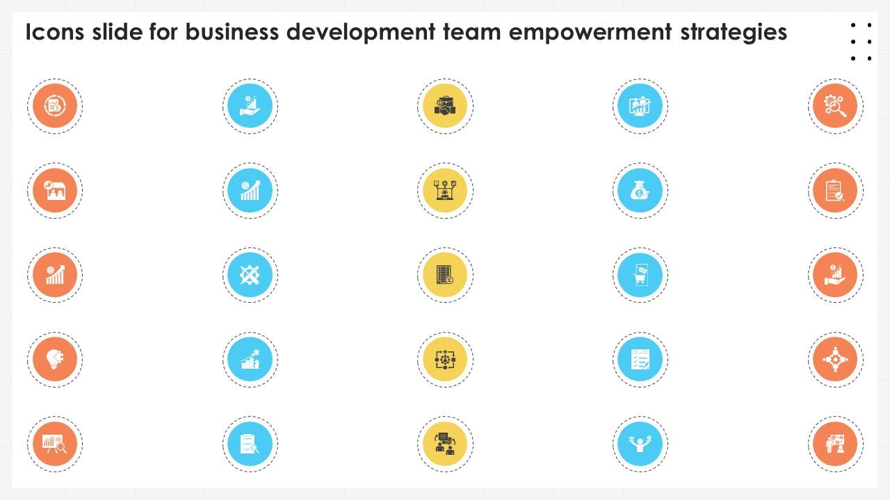 Icons Slide For Business Development Team Empowerment Strategies SA SS V