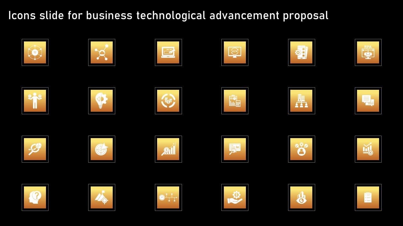 Icons Slide For Business Technological Advancement Proposal Guidelines Pdf