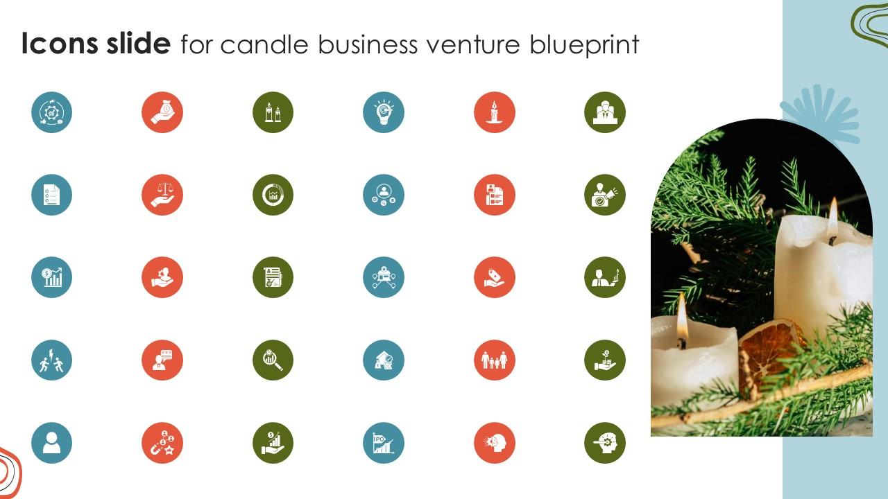 Icons Slide For Candle Business Venture Blueprint BP SS V