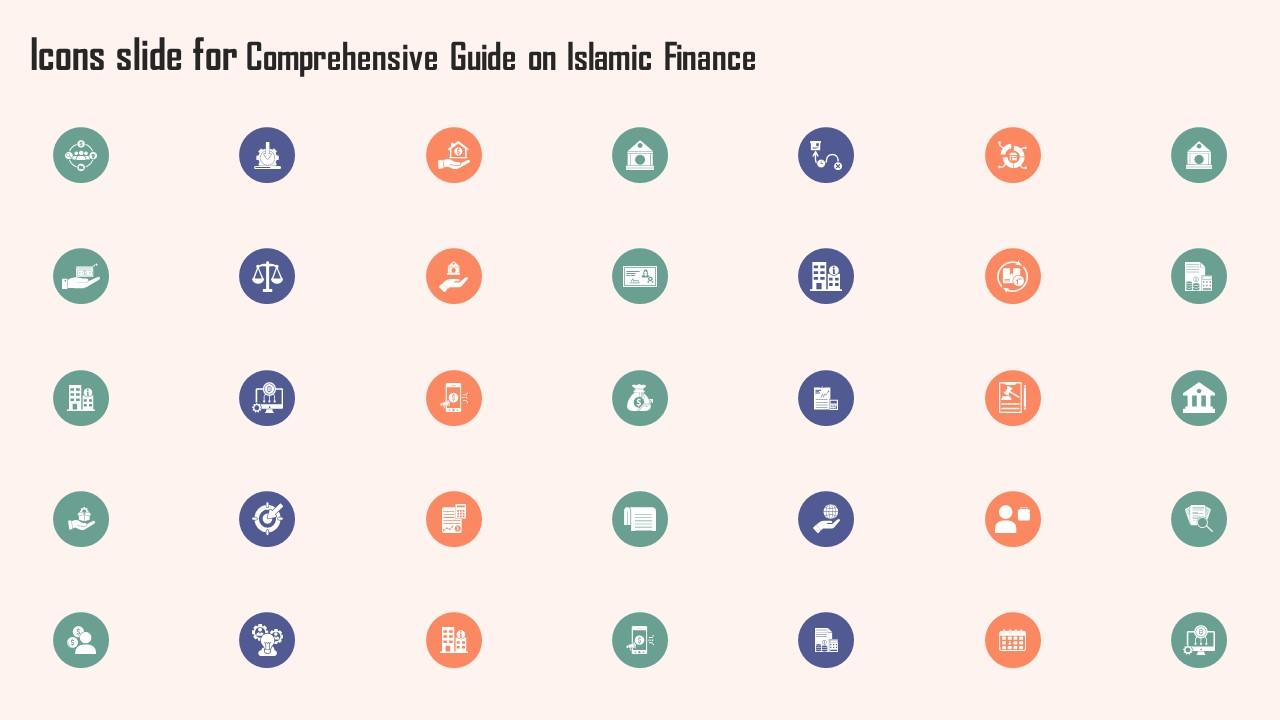 Icons Slide For Comprehensive Guide On Islamic Finance Demonstration PDF