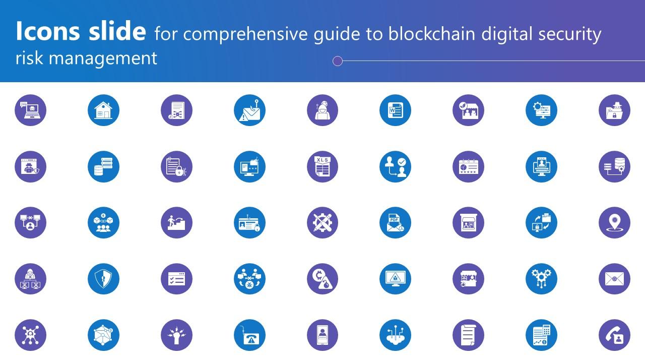 Icons Slide For Comprehensive Guide To Blockchain Digital Security Risk Management Professional Pdf