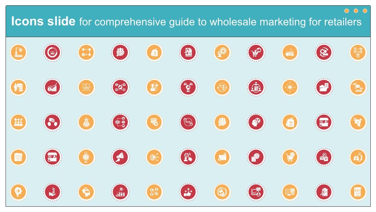 Icons Slide For Comprehensive Guide To Wholesale Marketing For Retailers Ppt Slide