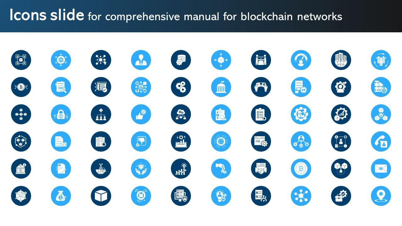 Icons Slide For Comprehensive Manual For Blockchain Networks BCT SS V