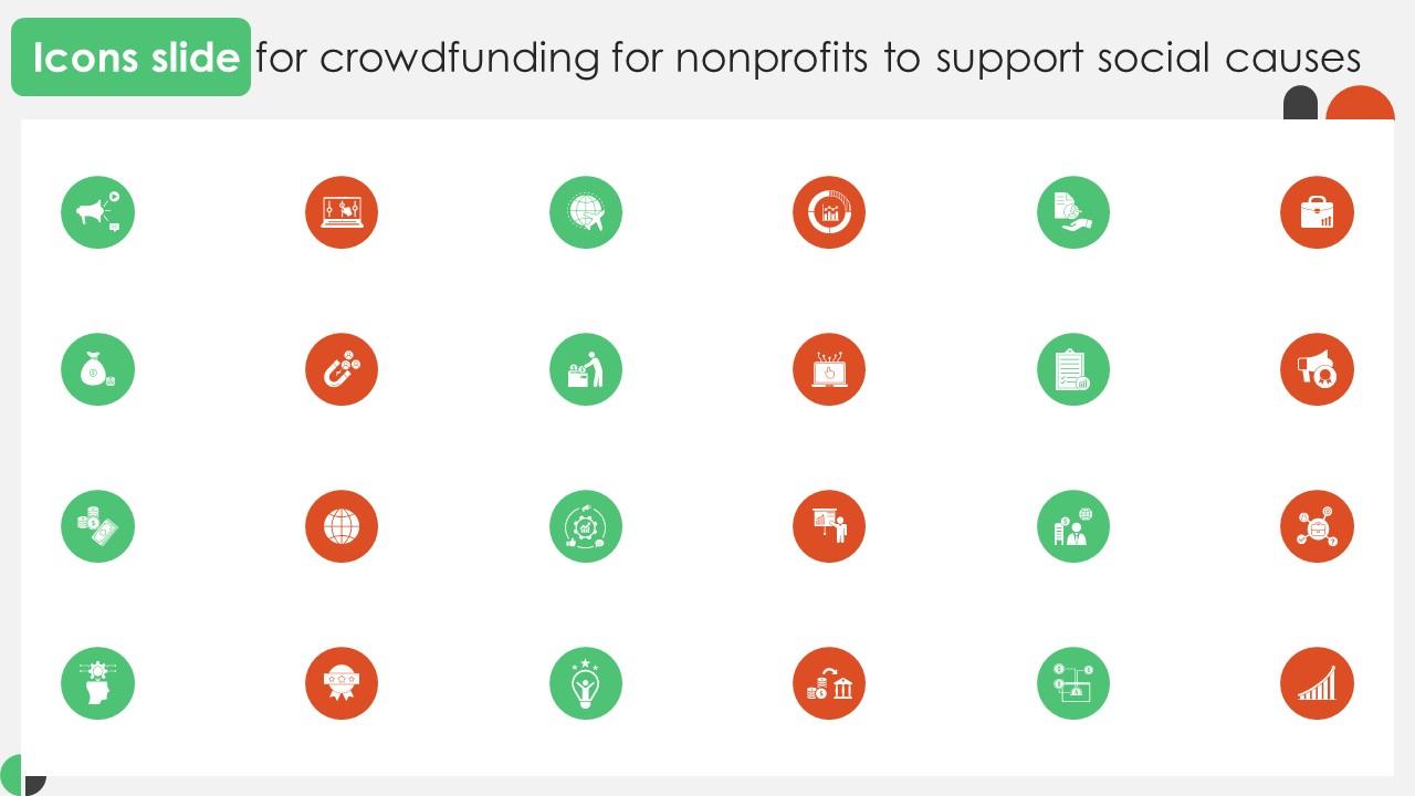 Icons Slide For Crowdfunding For Nonprofits To Support Social Causes Fin SS V