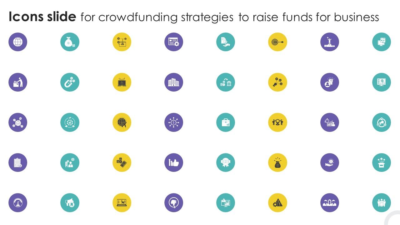 Icons Slide For Crowdfunding Strategies To Raise Funds For Business Fin SS V