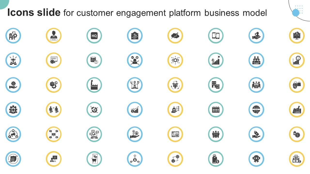 Icons Slide For Customer Engagement Platform Business Model BMC SS V