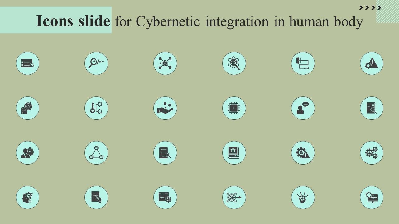 Icons Slide For Cybernetic Integration In Human Body Designs Pdf