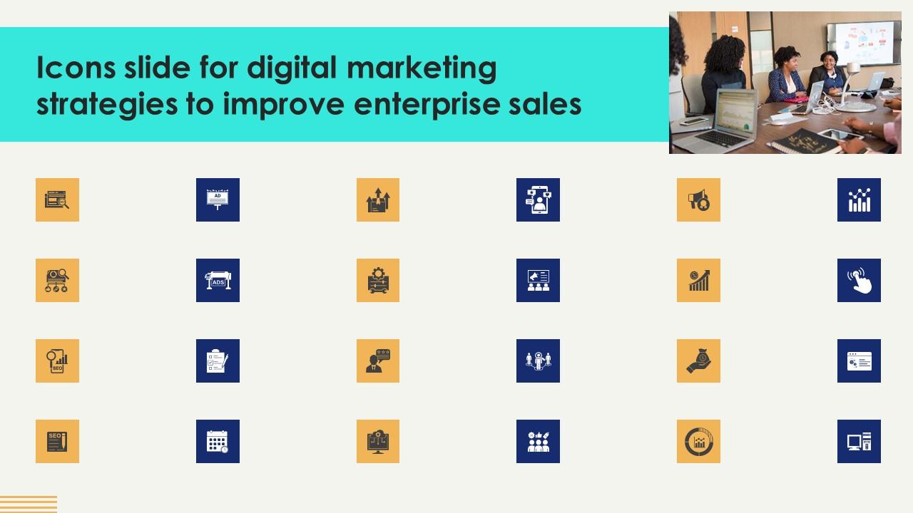 Icons Slide For Digital Marketing Strategies To Improve Enterprise Sales Download Pdf