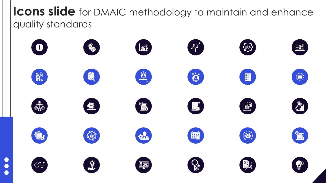 Icons Slide For DMAIC Methodology To Maintain And Enhance Quality PPT Presentation
