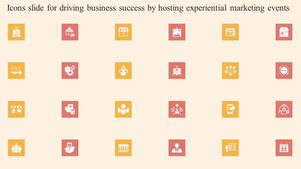 Icons Slide For Driving Business Success By Hosting Experiential Marketing Events Inspiration Pdf