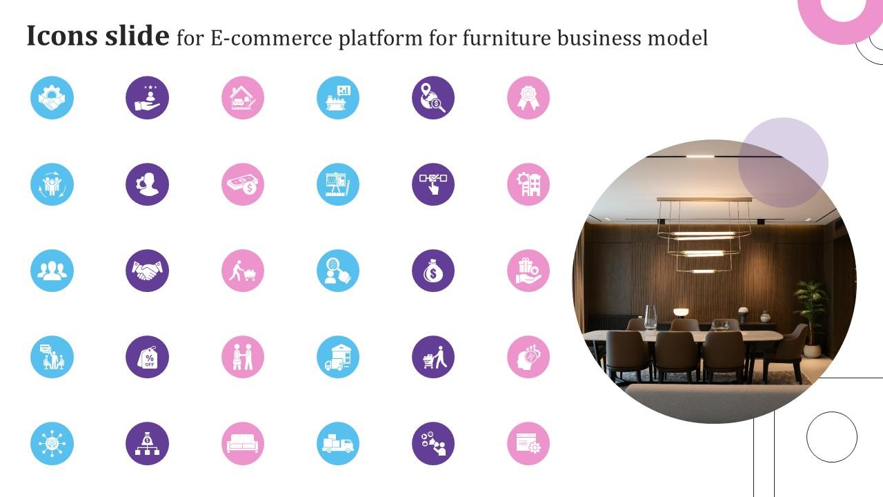 Icons Slide For E Commerce Platform For Furniture PPT Presentation BMC SS V