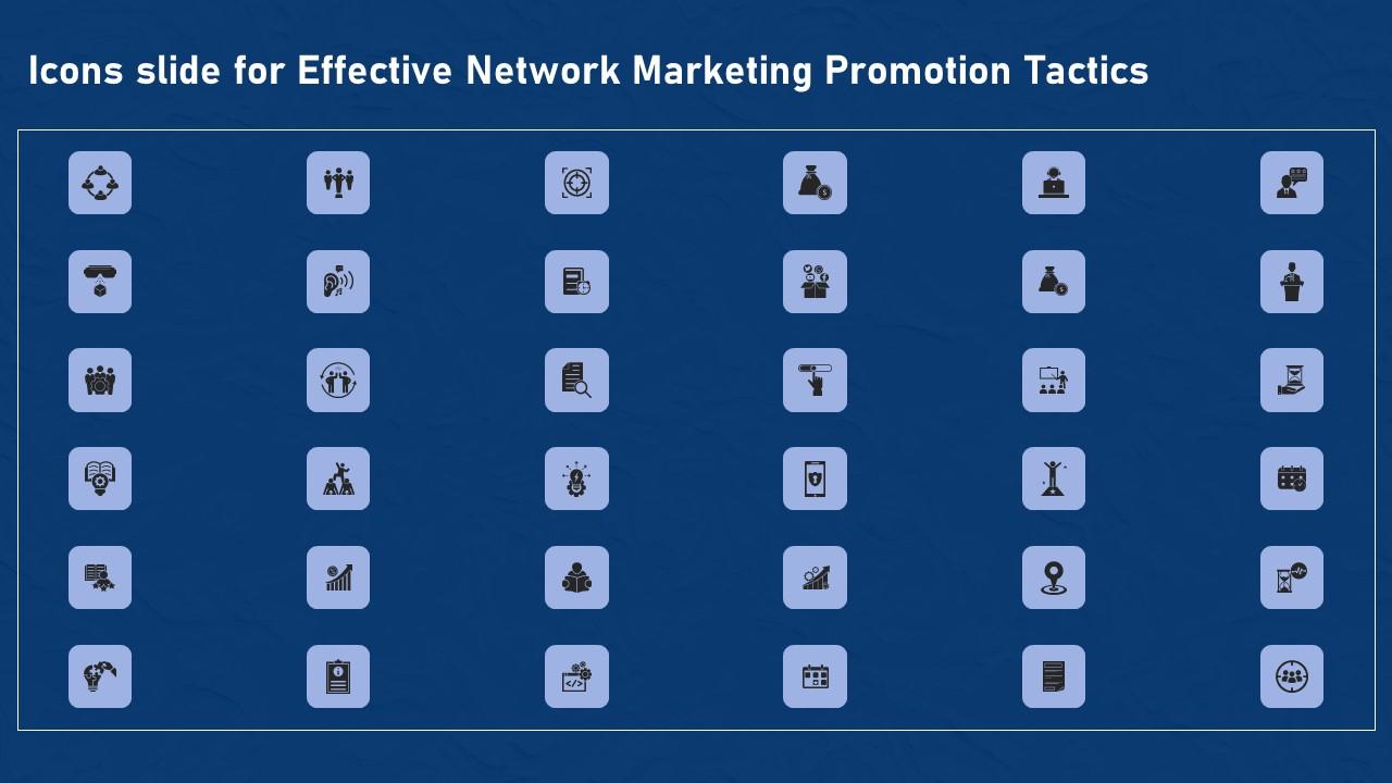 Icons Slide For Effective Network Marketing Promotion Tactics Guidelines Pdf