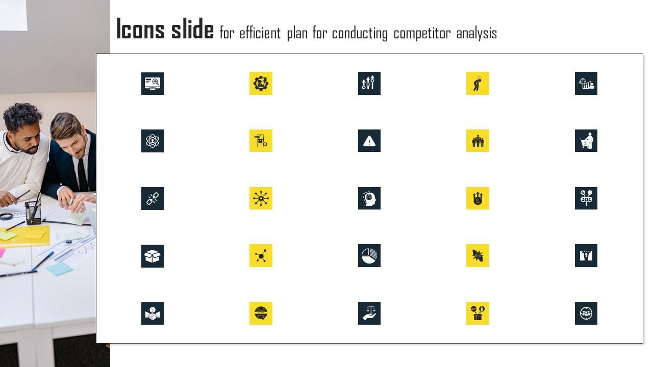 Icons Slide For Efficient Plan For Conducting Competitor Analysis Introduction Pdf