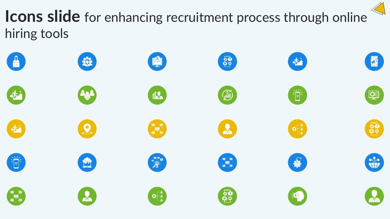 Icons Slide For Enhancing Recruitment Process Through Online Hiring Tools PPT PowerPoint