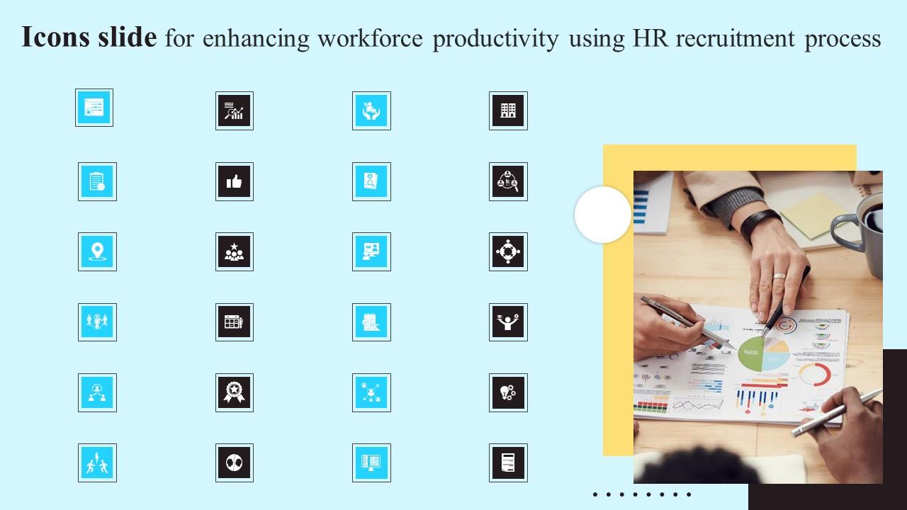 Icons Slide For Enhancing Workforce Productivity Using HR Recruitment Process Sample Pdf